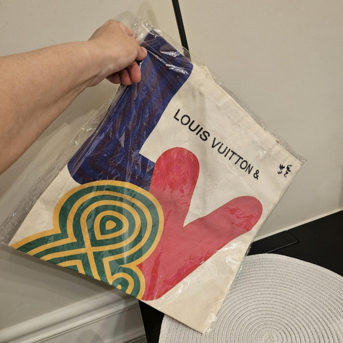 Louis Vuitton White Artistic Tote Bag
