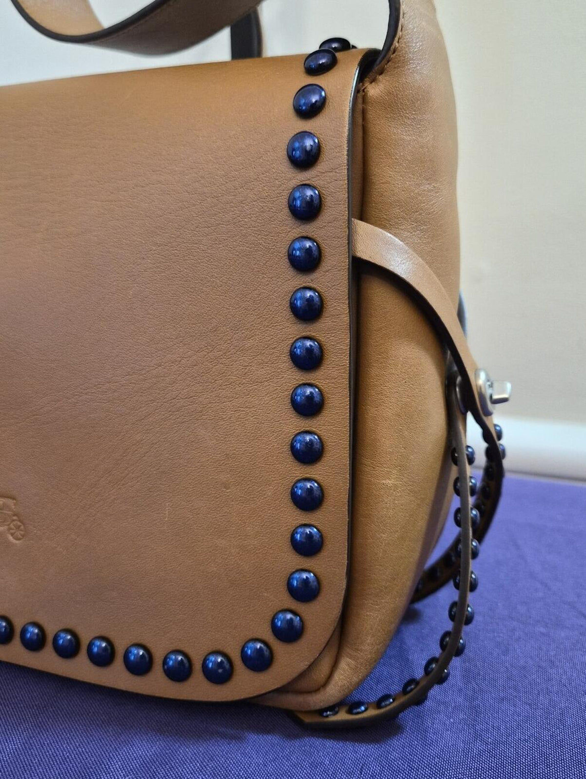 Coach Studded Messenger / Crossbody Bag 🤎💙