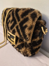 Fendi Mini Baguette – FF Shearling