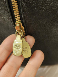 MCM Black Pebbled Leather Boston Bowler Satchel – Gold Hardware