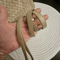 Bottega Veneta Intrecciato Leather Satchel / Crossbody – Beige (Mirror Included)