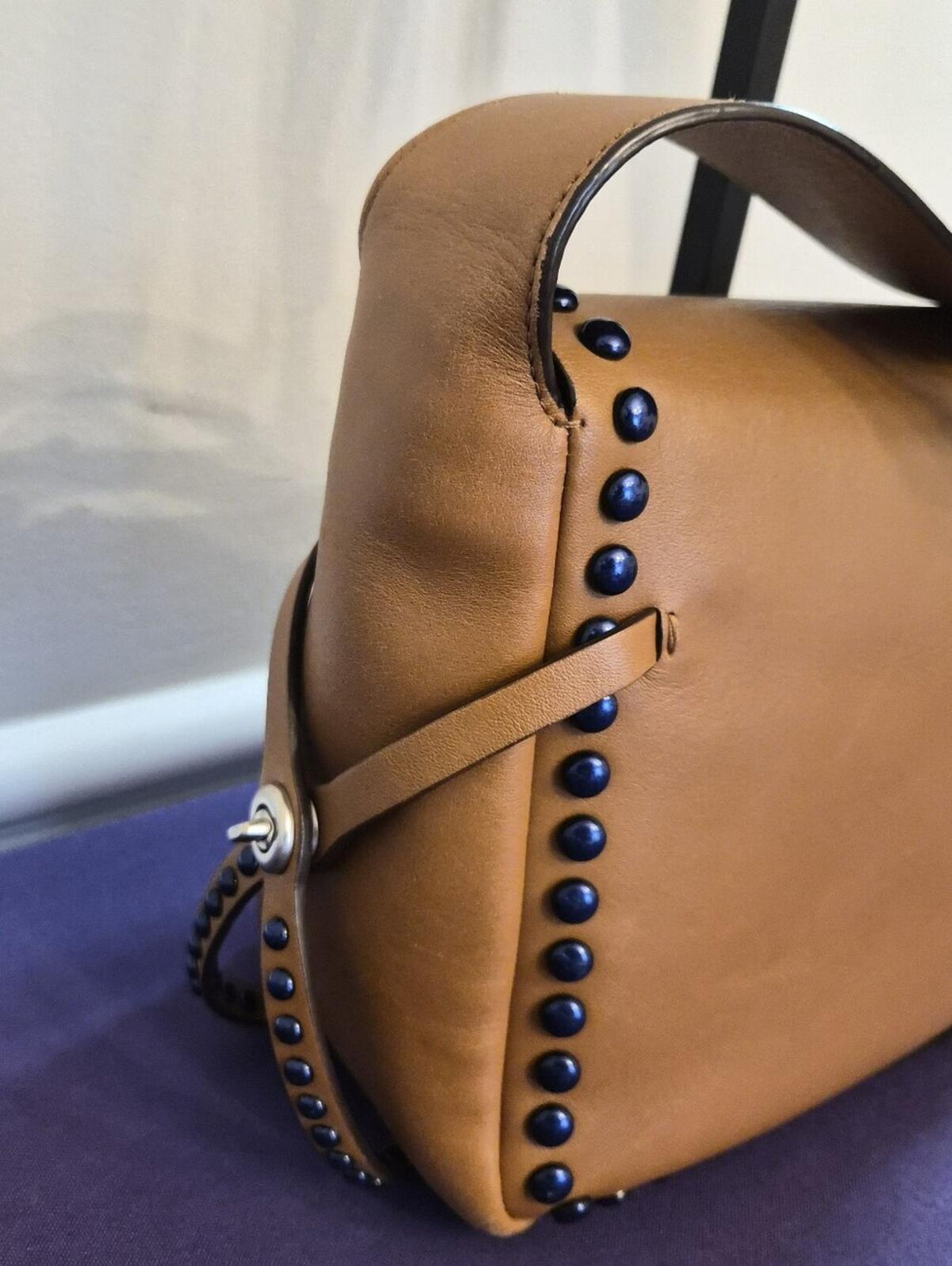 Coach Studded Messenger / Crossbody Bag 🤎💙