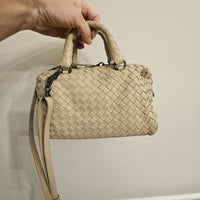 Bottega Veneta Intrecciato Leather Satchel / Crossbody – Beige (Mirror Included)
