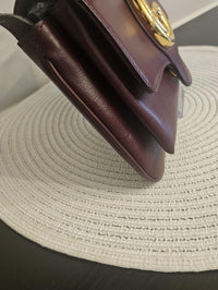 Gucci Arli Shoulder Bag Burgundy Leather Large GG Logo