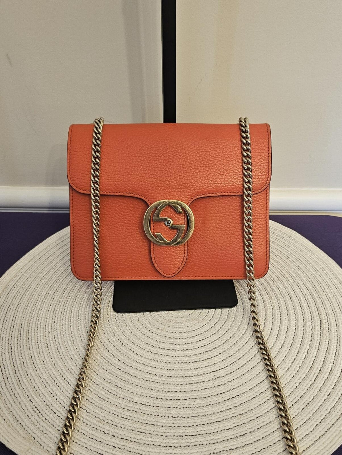 Gucci Interlocking G Dollar Calf Bag - Sun Orange