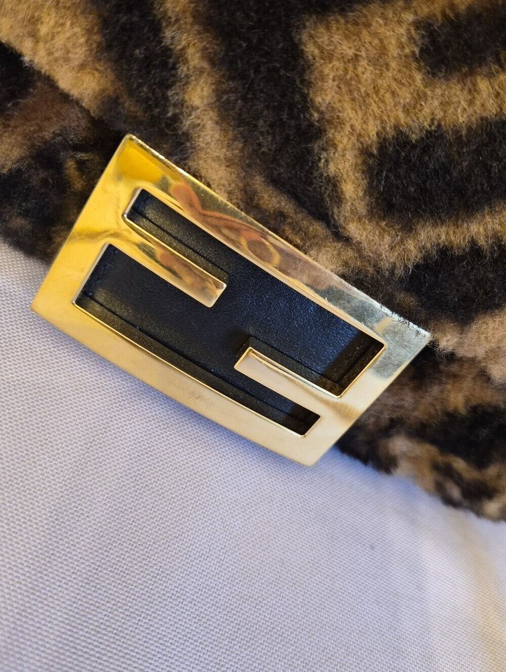 Fendi Mini Baguette – FF Shearling