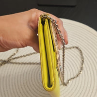 Christian Dior Yellow and Snake Print Wallet On Chain