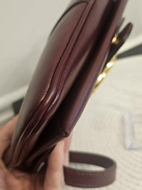 Gucci Arli Shoulder Bag Burgundy Leather Large GG Logo