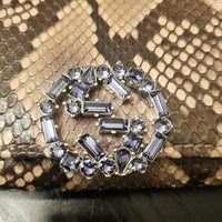 Gucci Python Continental Wallet w/ Crystal GG Logo | Box & Dustbag