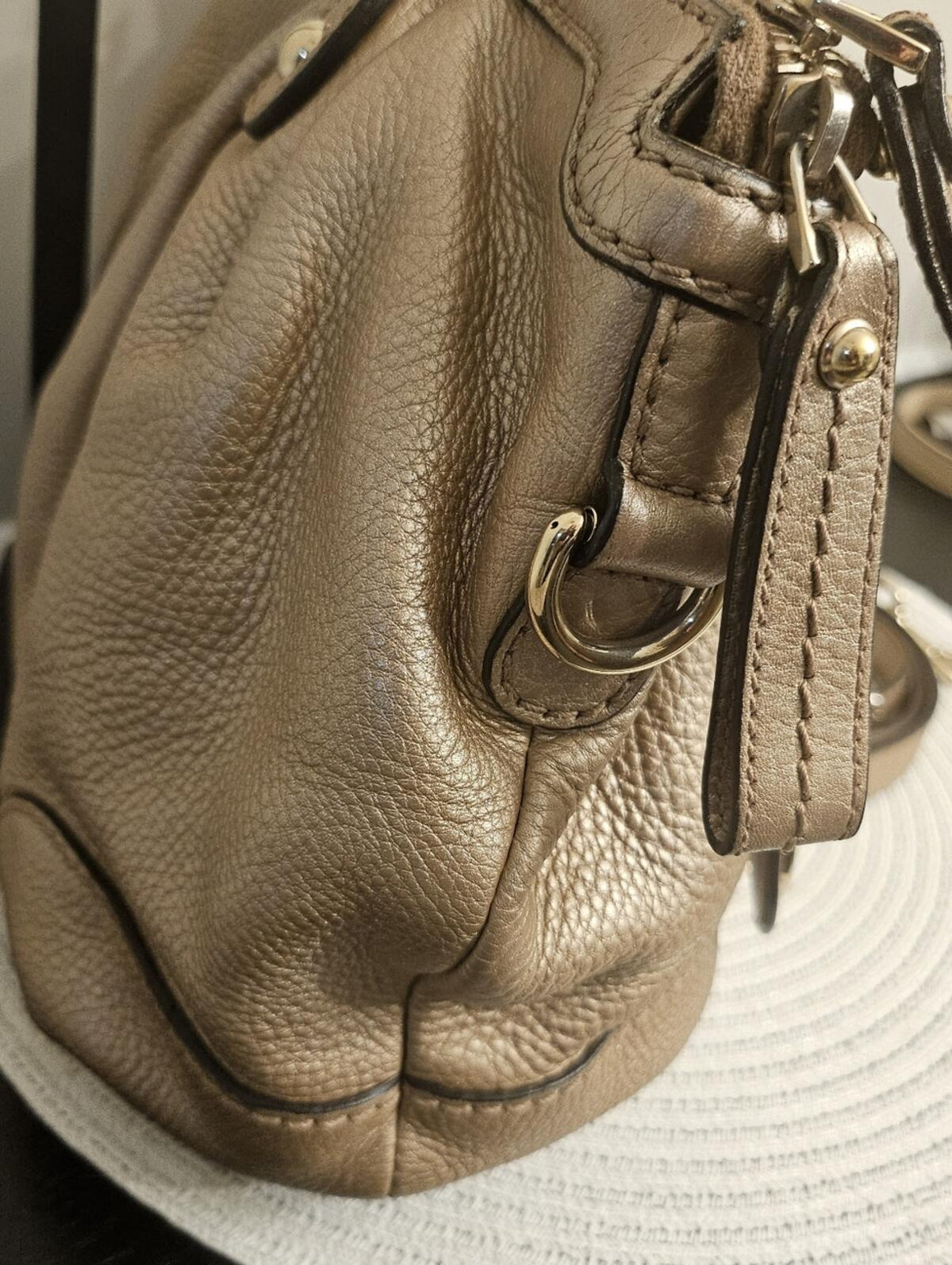Gucci Sukey Tote Pebbled Leather w/ Strap & GG Charm