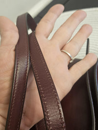 Gucci Arli Shoulder Bag Burgundy Leather Large GG Logo