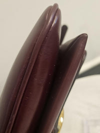 Gucci Arli Shoulder Bag Burgundy Leather Large GG Logo