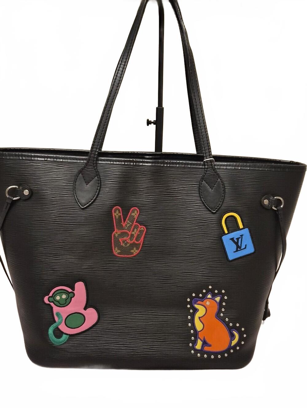 Louis Vuitton Neverfull MM Epi "Stickers" Edition | Pouch| Black | COA