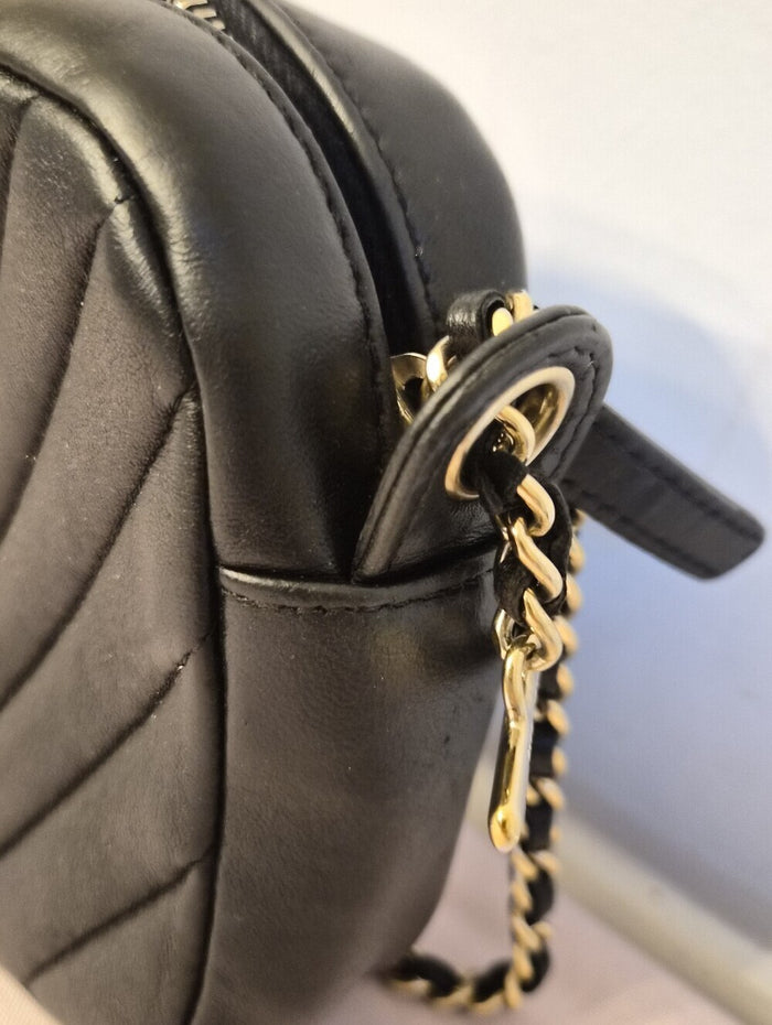 Chanel Chevron Camera Bag – Black Lambskin | 20 Series | Authenticated