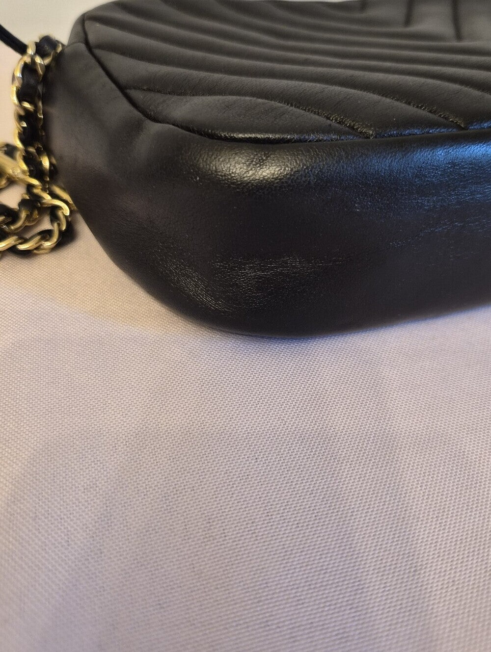 Chanel Chevron Camera Bag – Black Lambskin | 20 Series | Authenticated