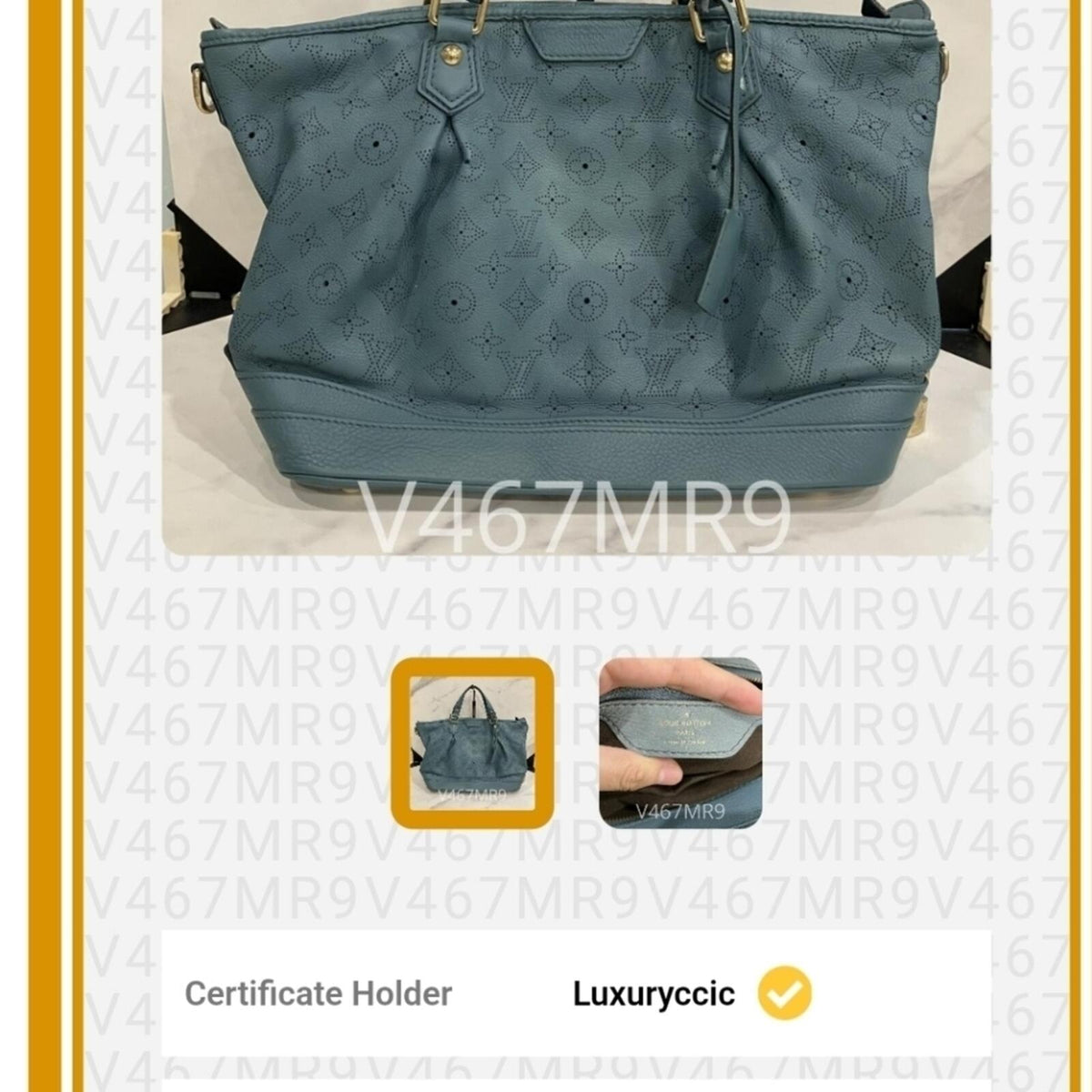 Louis Vuitton Mahina Cirrus PM Tote in Blue – Strap, Lock & Key, Dustbag, COA