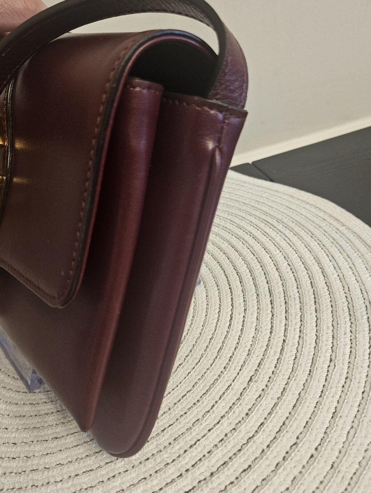 Gucci Arli Shoulder Bag Burgundy Leather Large GG Logo