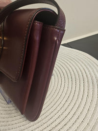 Gucci Arli Shoulder Bag Burgundy Leather Large GG Logo