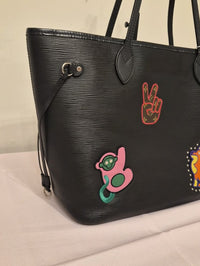 Louis Vuitton Neverfull MM Epi "Stickers" Edition | Pouch| Black | COA
