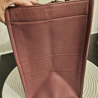 🌸 Christian Dior Medium Leather Book Tote – Dark Mauve | Entrupy COA 🌸