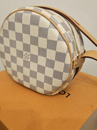 Louis Vuitton Boite Chapeau Souple PM Crossbody Bag in the beautiful Damier Azur