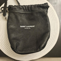 Saint Laurent Black Leather Teddy Bucket Bag