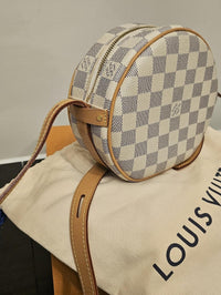 Louis Vuitton Boite Chapeau Souple PM Crossbody Bag in the beautiful Damier Azur