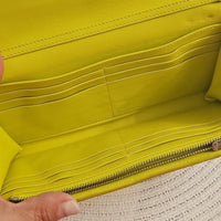 Christian Dior Yellow and Snake Print Wallet On Chain