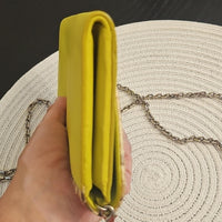 Christian Dior Yellow and Snake Print Wallet On Chain
