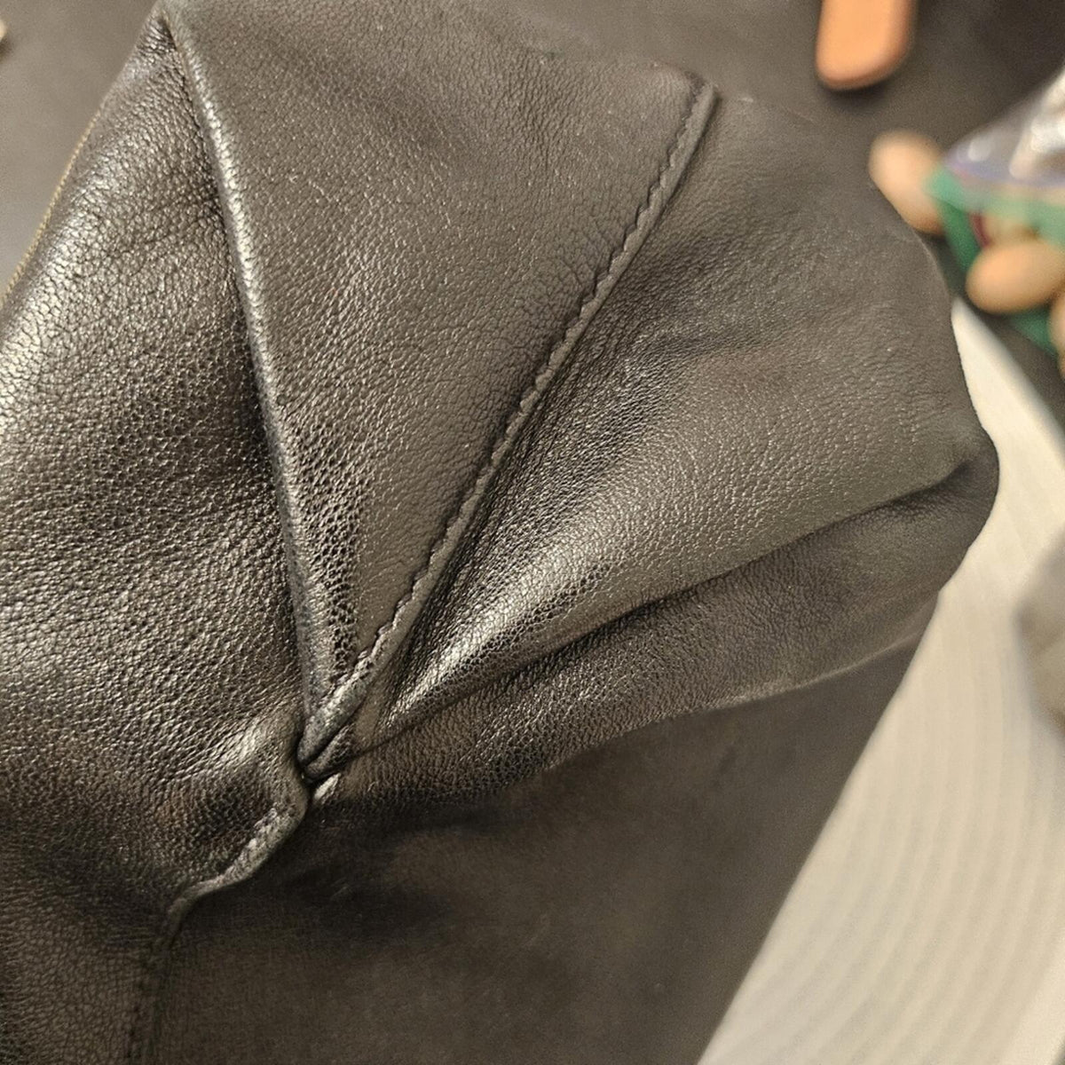 Saint Laurent Black Leather Teddy Bucket Bag