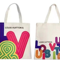 Louis Vuitton White Artistic Tote Bag