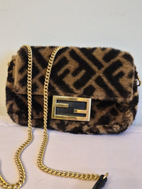 Fendi Mini Baguette – FF Shearling