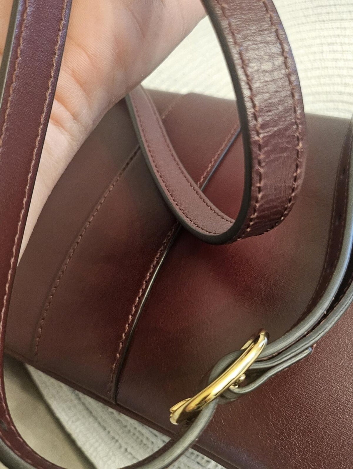 Gucci Arli Shoulder Bag Burgundy Leather Large GG Logo