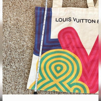 Louis Vuitton White Artistic Tote Bag
