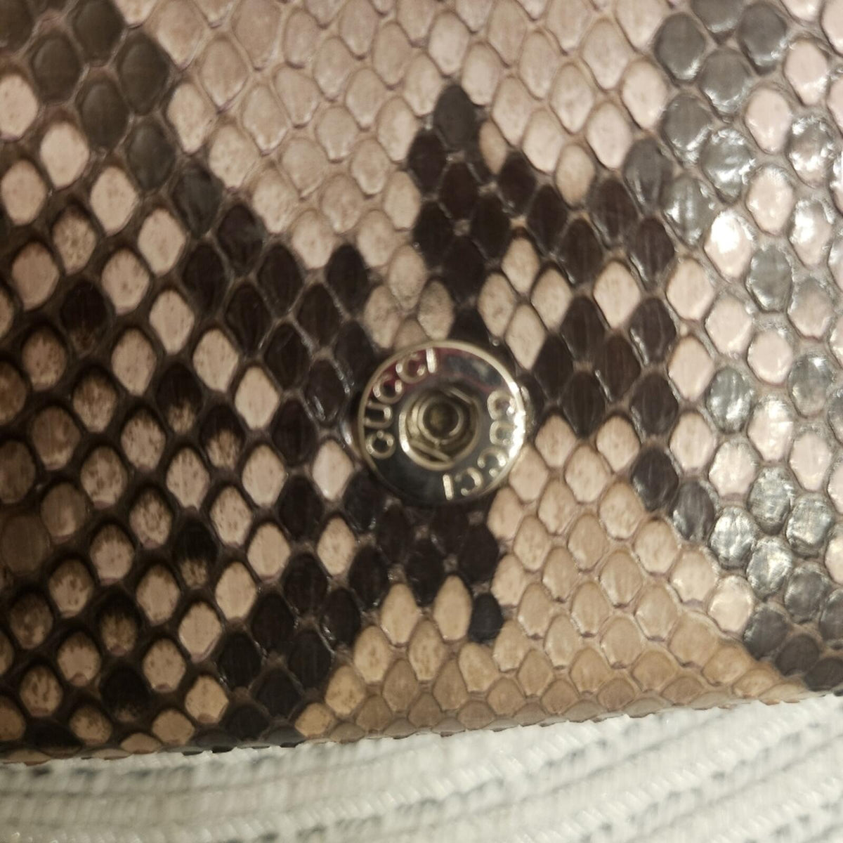Gucci Python Continental Wallet w/ Crystal GG Logo | Box & Dustbag