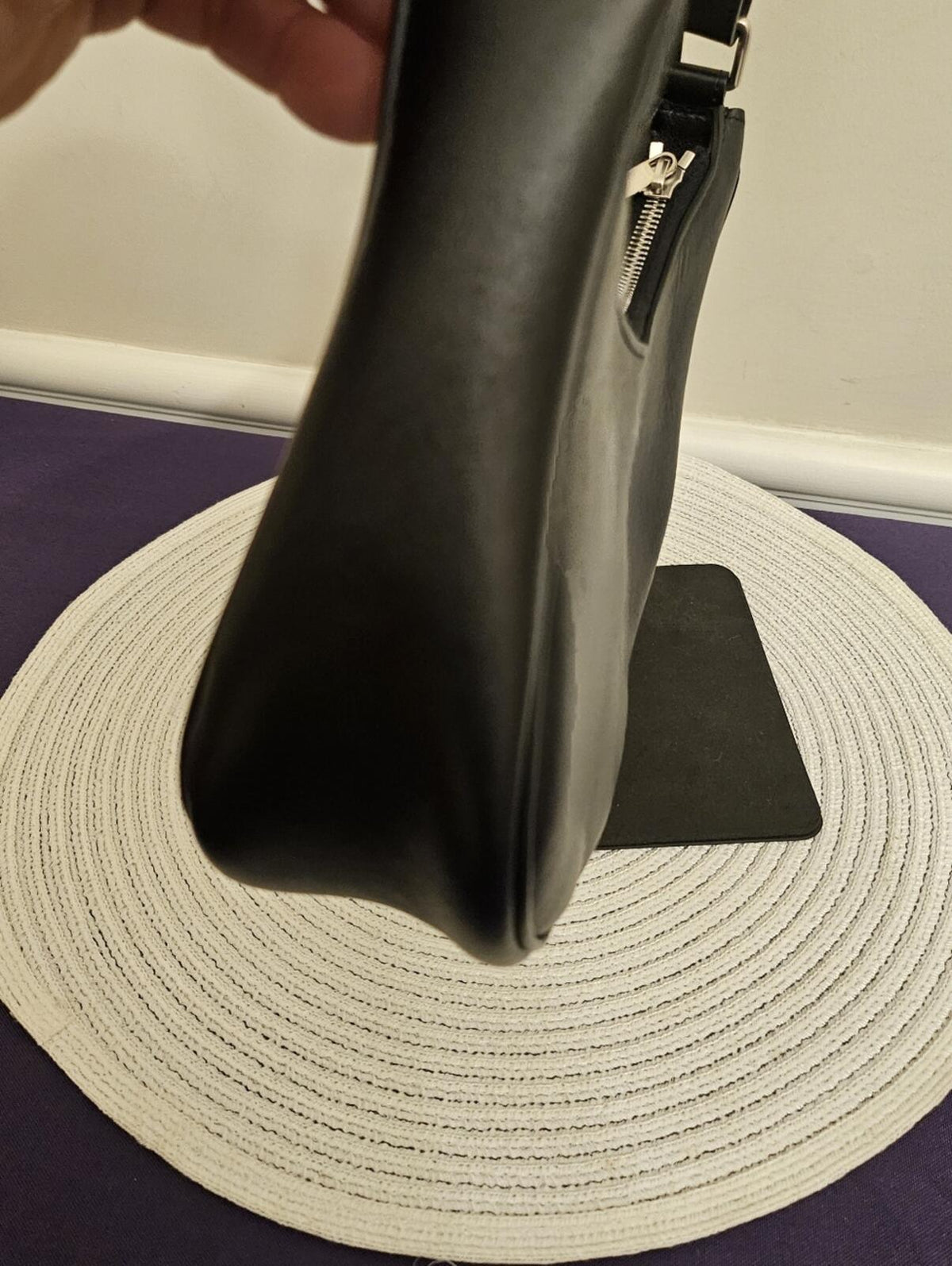 AUTHENTIC Celine Ava Bag in Smooth Calfskin - Black with White Logo