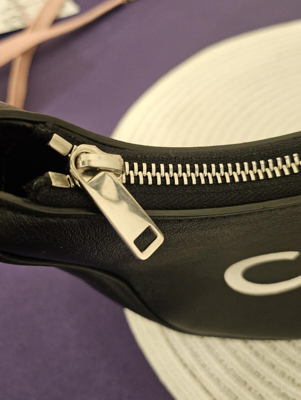 AUTHENTIC Celine Ava Bag in Smooth Calfskin - Black with White Logo
