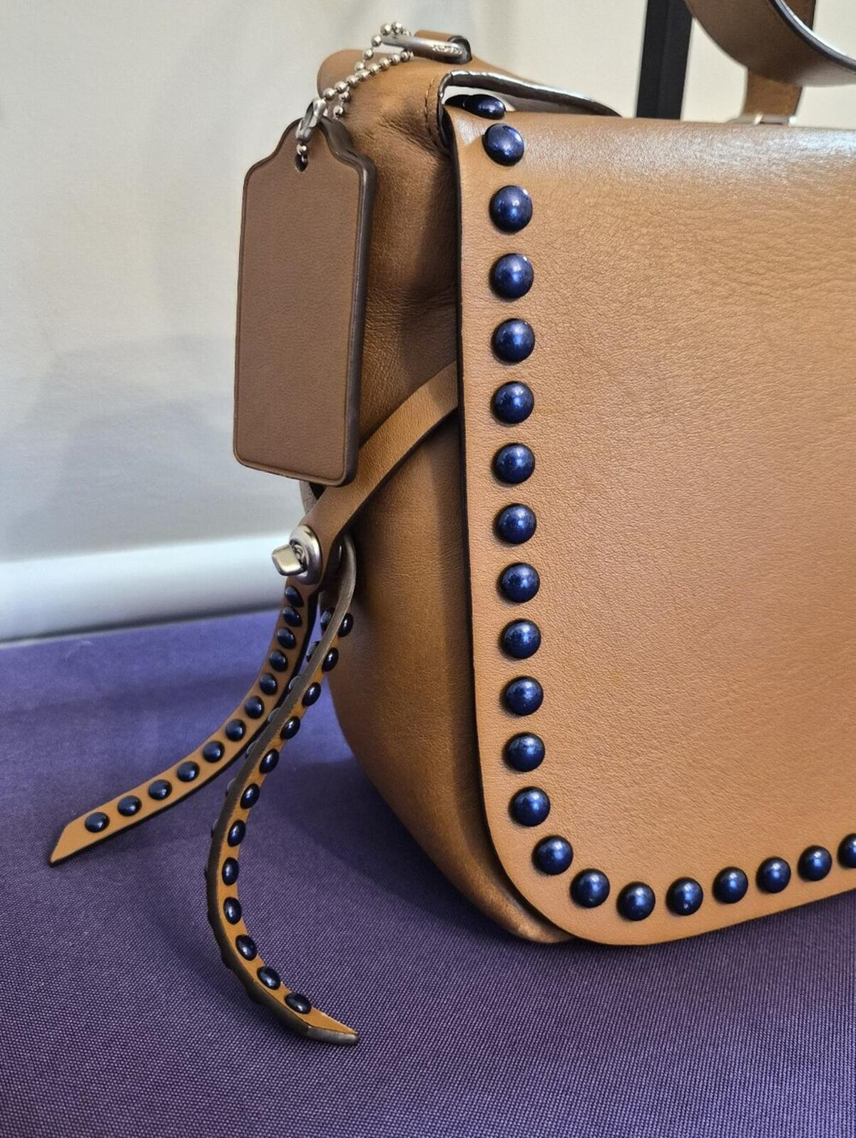 Coach Studded Messenger / Crossbody Bag 🤎💙