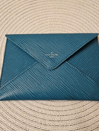 Louis Vuitton Epi Pochette Kirigami Large Envelope Pouch Teal