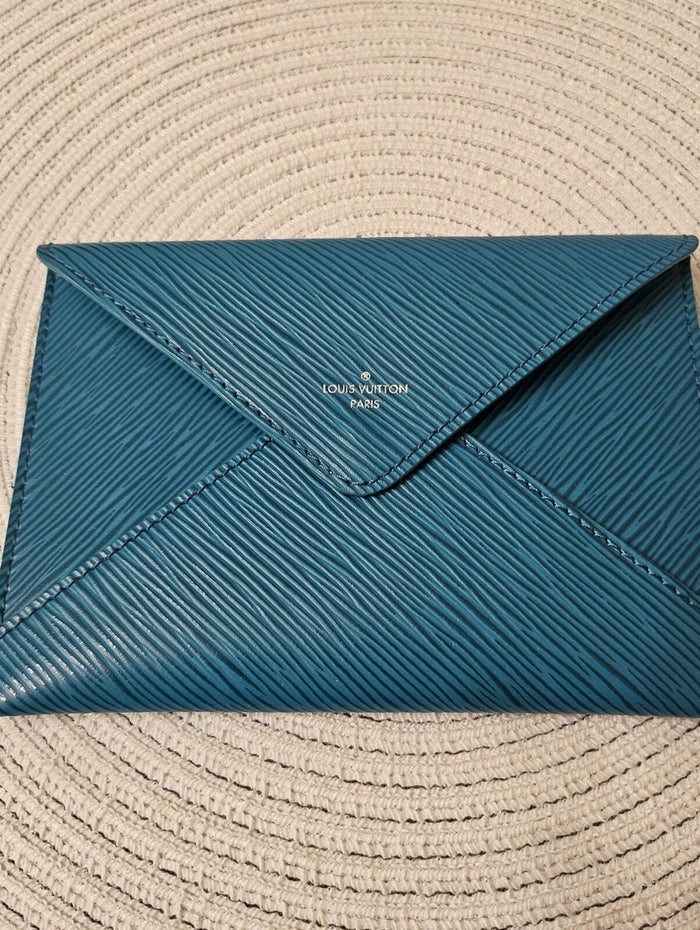 Louis Vuitton Epi Pochette Kirigami Large Envelope Pouch Teal