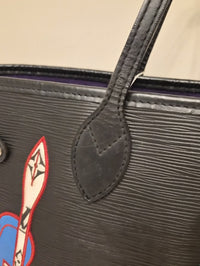 Louis Vuitton Neverfull MM Epi "Stickers" Edition | Pouch| Black | COA