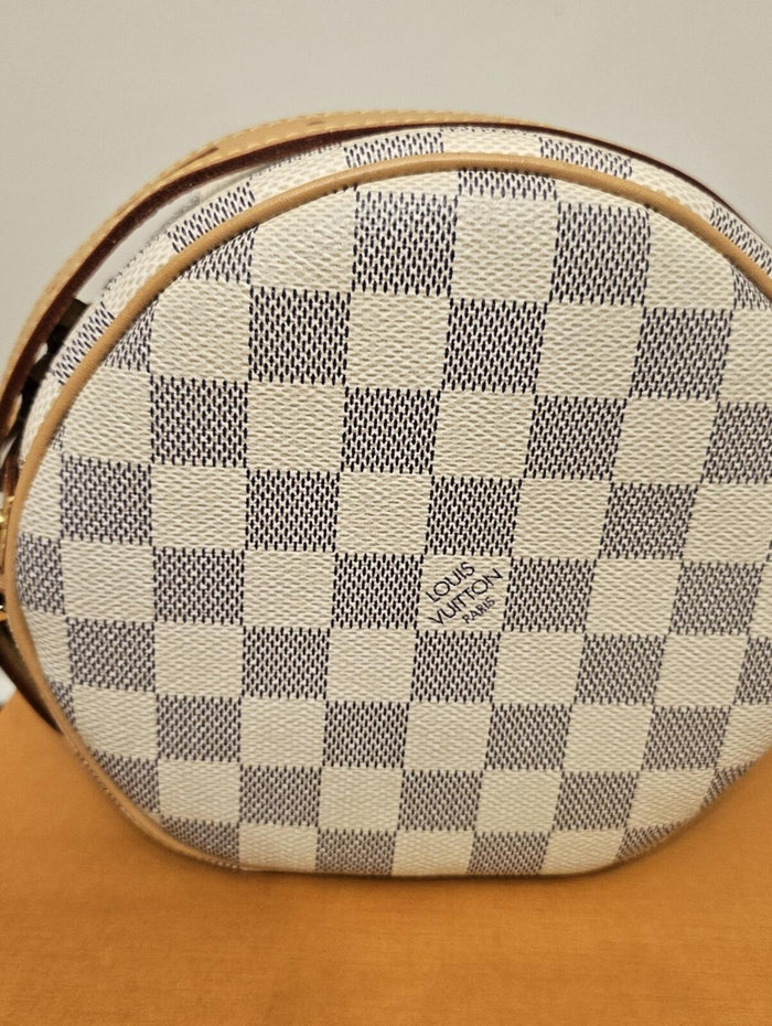 Louis Vuitton Boite Chapeau Souple PM Crossbody Bag in the beautiful Damier Azur