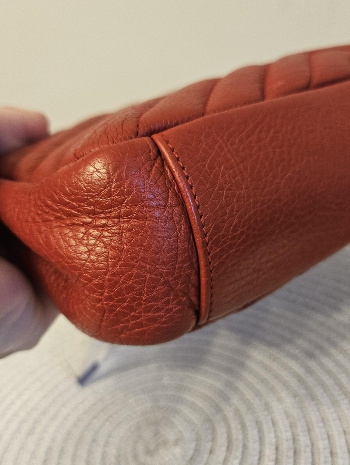 YSL Saint Laurent College Medium Red Chevron Leather Bag