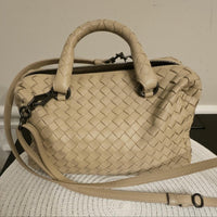 Bottega Veneta Intrecciato Leather Satchel / Crossbody – Beige (Mirror Included)