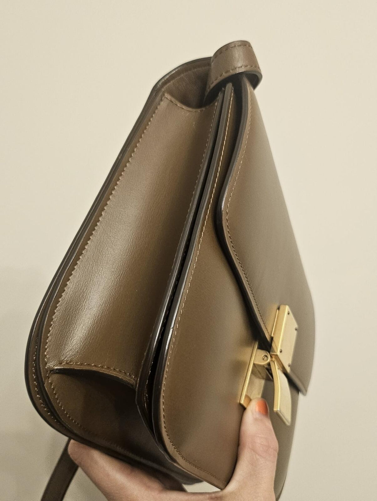 Vintage Celine Classic Box Bag Brown Smooth Calfskin Gold Hardware Crossbody