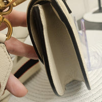 Gucci Butterfly Mini Shoulder Bag – Web Stripe, Cream Leather (Style 505383)