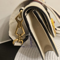 Gucci Butterfly Mini Shoulder Bag – Web Stripe, Cream Leather (Style 505383)