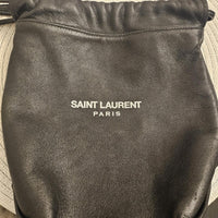 Saint Laurent Black Leather Teddy Bucket Bag