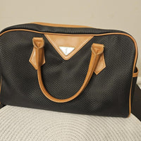 Yves Saint Laurent Vintage Woven Canvas Boston Bag
