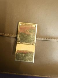 Vintage Celine Classic Box Bag Brown Smooth Calfskin Gold Hardware Crossbody